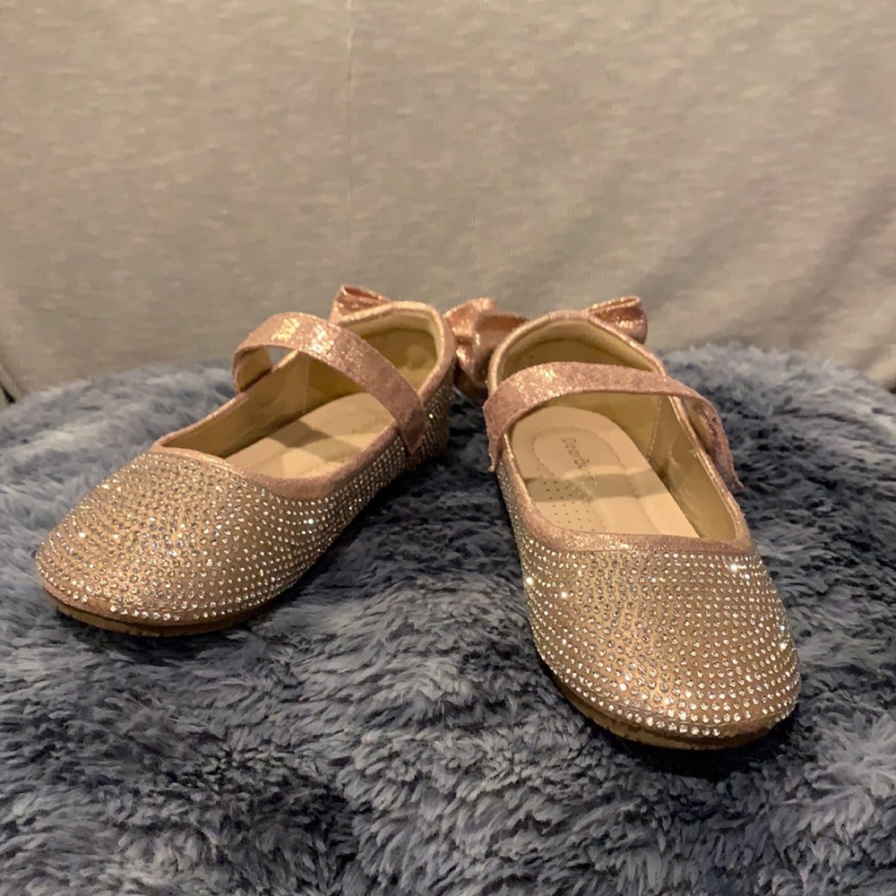 Pink sparkly ballet flats, girls size 11